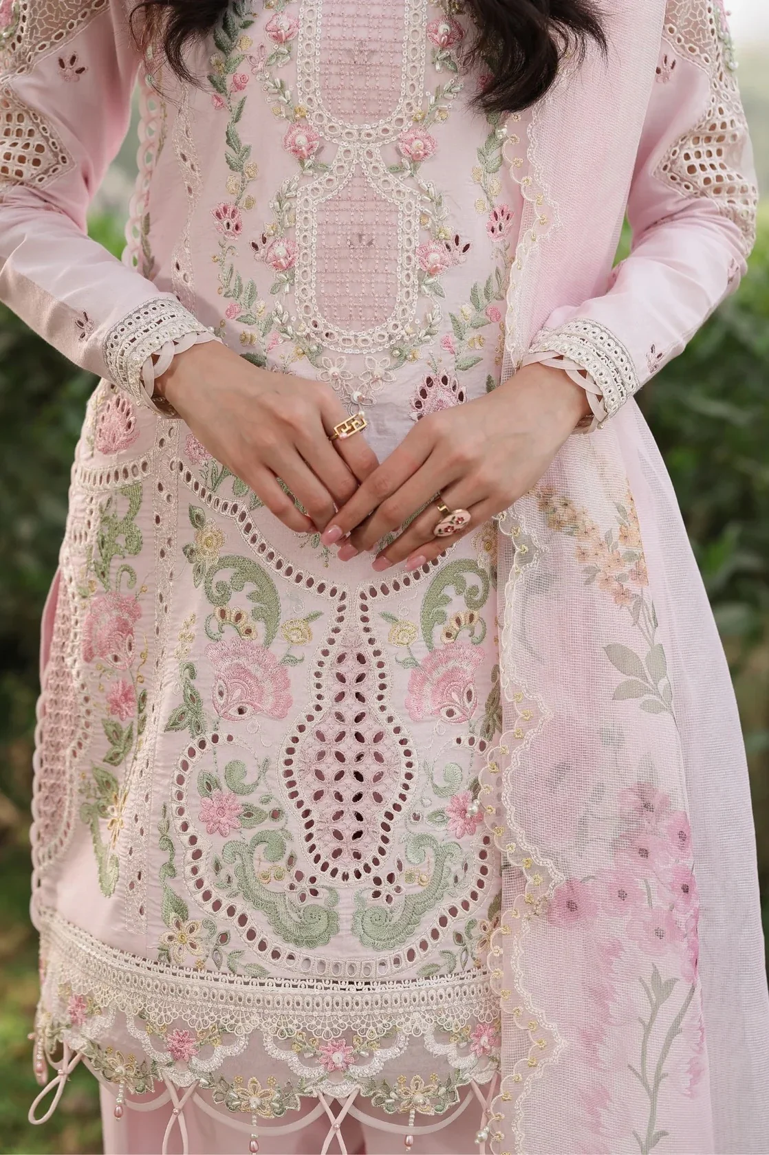 Sardinia - Pink Breeze - Luxury Lawn Embroidered 3 Piece Unstitched - Image 4