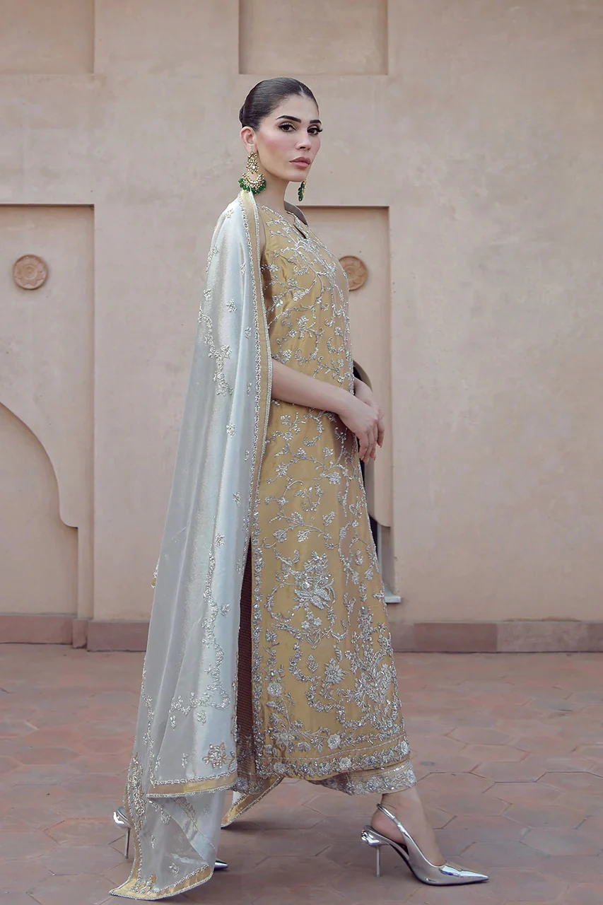 Shamsha Hashwani - Masysoori Handwork Embroidered 3 Piece Unstitched - Aakifah - Image 3