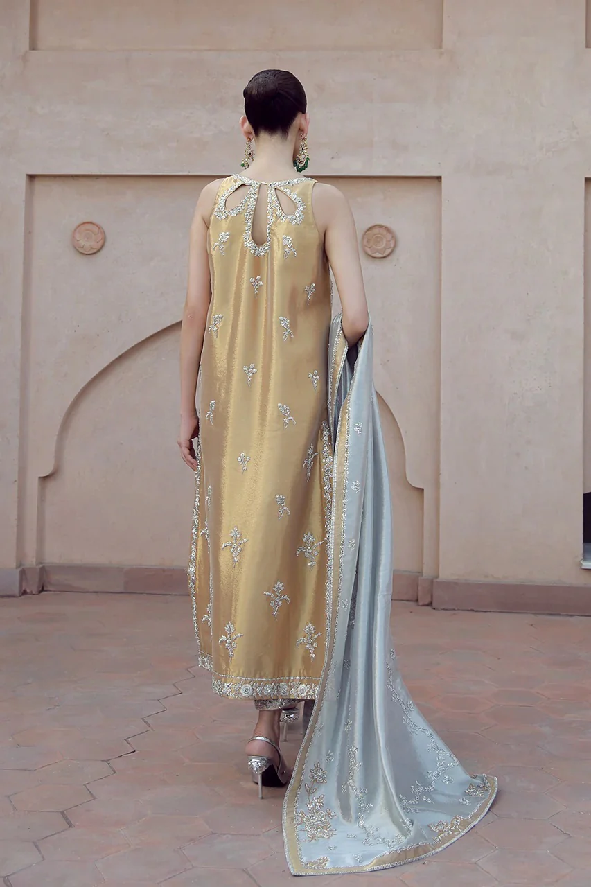 Shamsha Hashwani - Masysoori Handwork Embroidered 3 Piece Unstitched - Aakifah - Image 5