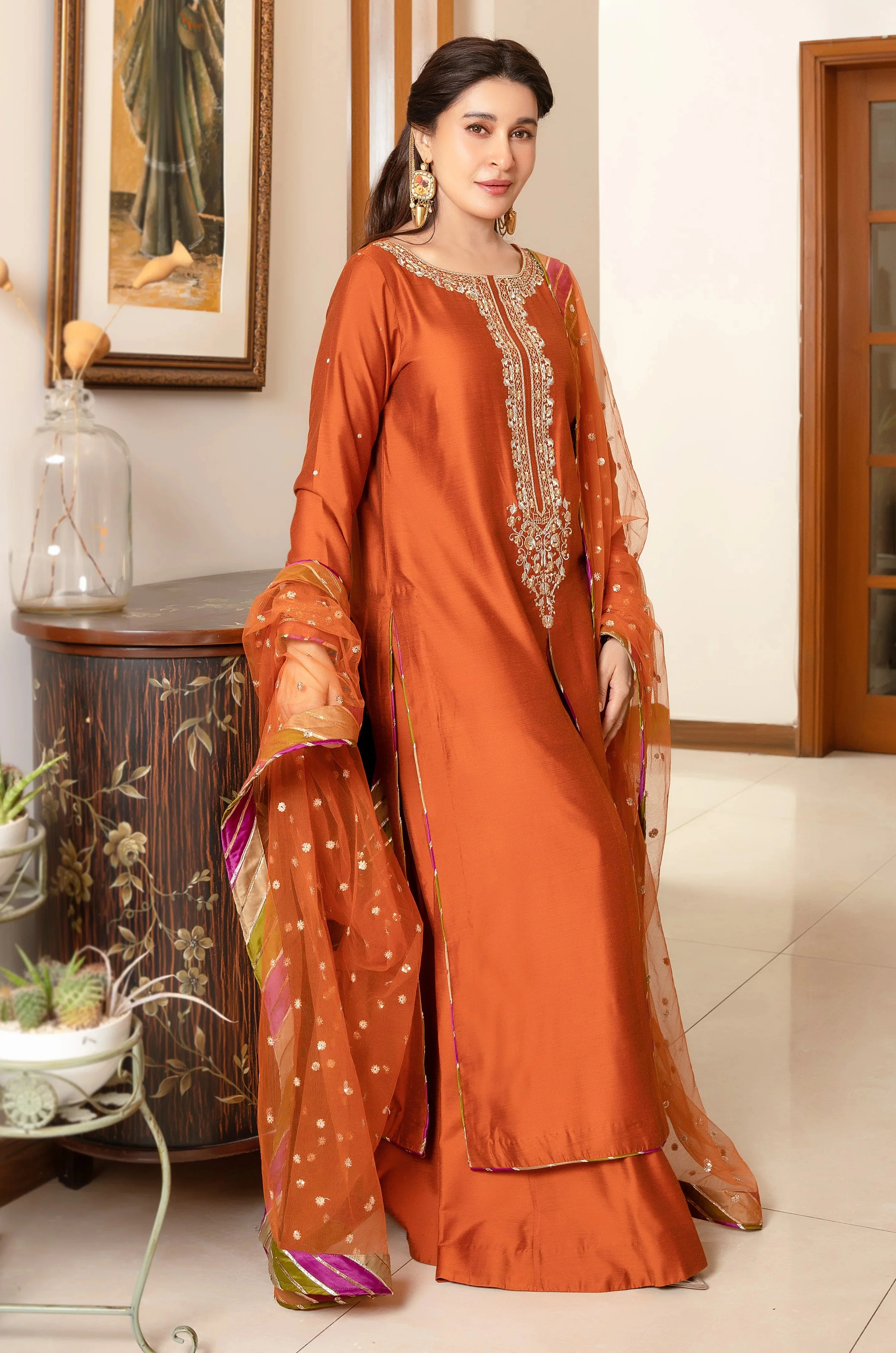 Sheen By Shaista Lodhi - Luxury Silk Embroidered Unstitched 3 Piece - Dastoor - Image 3