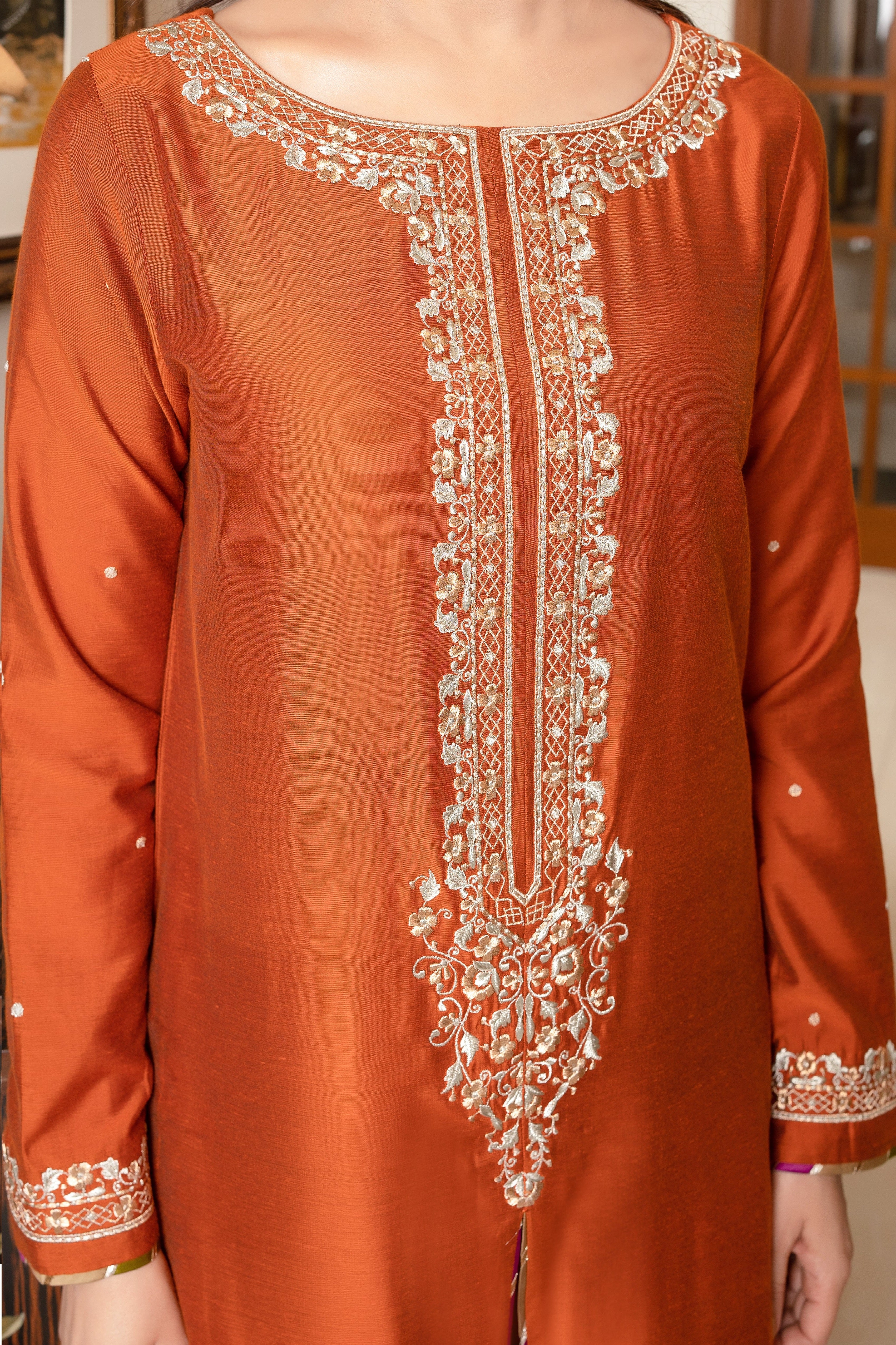Sheen By Shaista Lodhi - Luxury Silk Embroidered Unstitched 3 Piece - Dastoor - Image 5