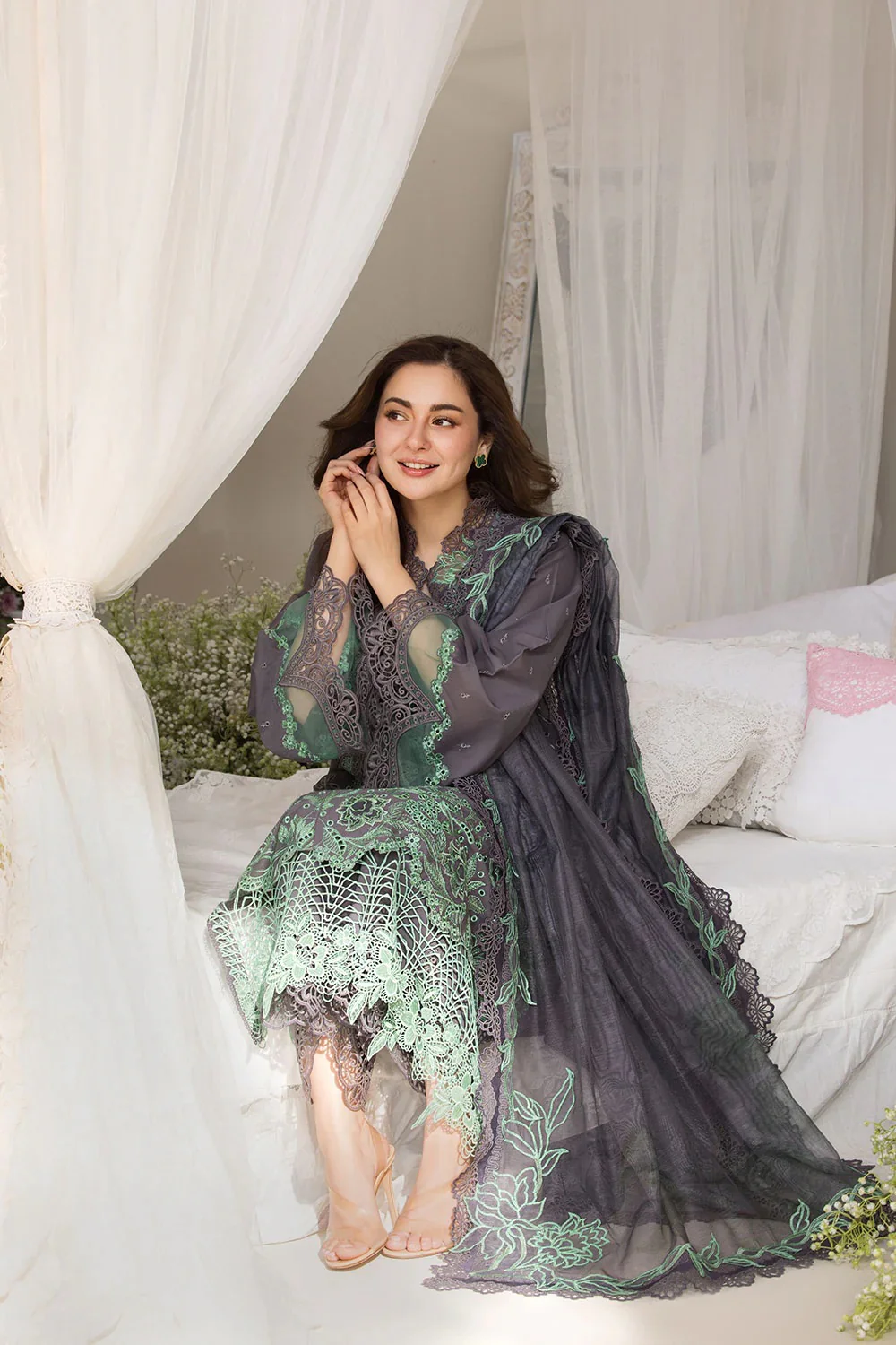 Sobia Nazir - 3B - Luxury Lawn Embroidered 3 Piece Unstitched - Image 3