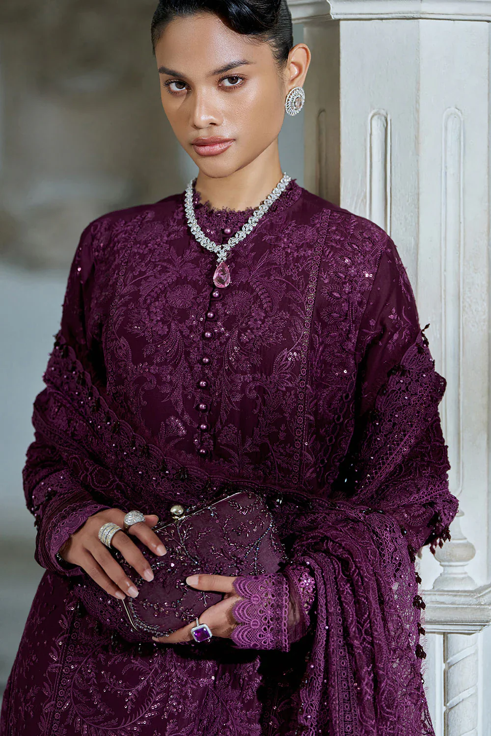 Sobia Nazir Design 3B Luxury Lawn Eid Edition 2026 Unstitched MAJENTA - Image 6