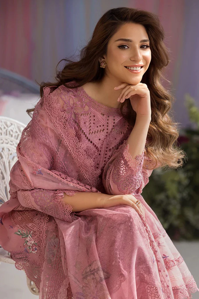 Sobia Nazir Luxury Lawn Embroidered 3 Piece Unstitched Collection 10A - Image 3