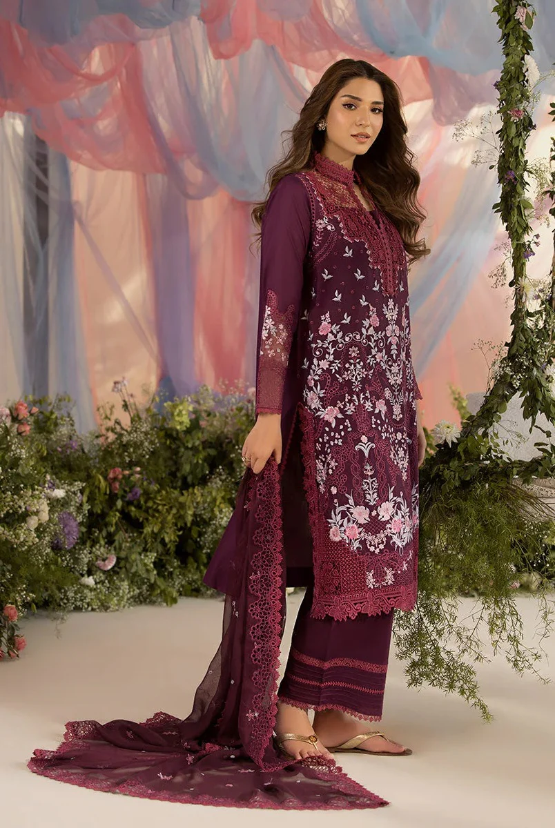 Sobia Nazir - Luxury Lawn Embroidered Unstitched 3 Piece - 6A - Image 3