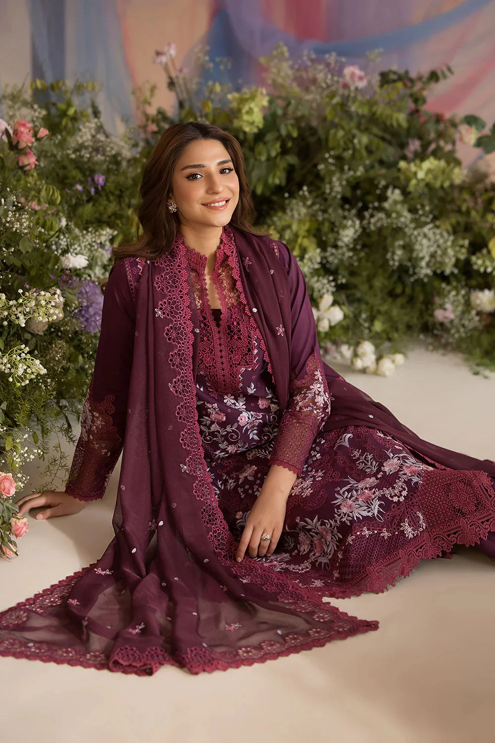 Sobia Nazir - Luxury Lawn Embroidered Unstitched 3 Piece - 6A - Image 4