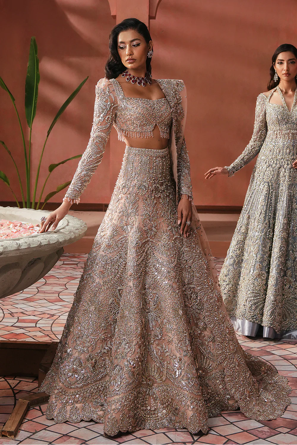 Soraya Catherine 01 Luxury Net Hand Emblishment Unstitched Collection - Image 2