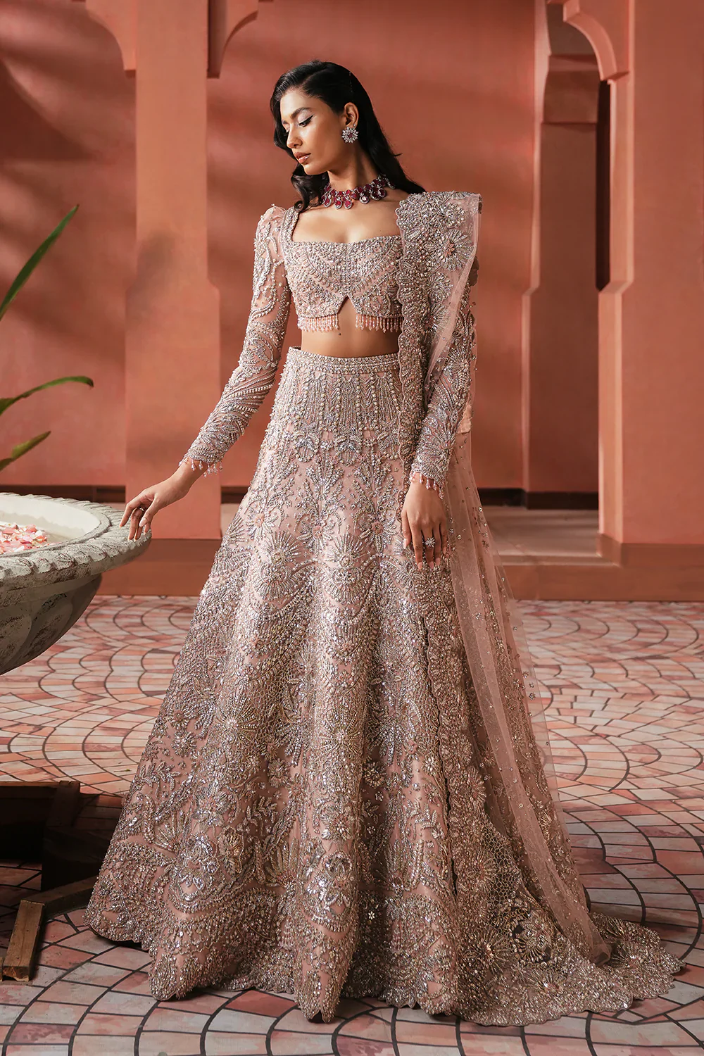 Soraya Catherine 01 Luxury Net Hand Emblishment Unstitched Collection - Image 3
