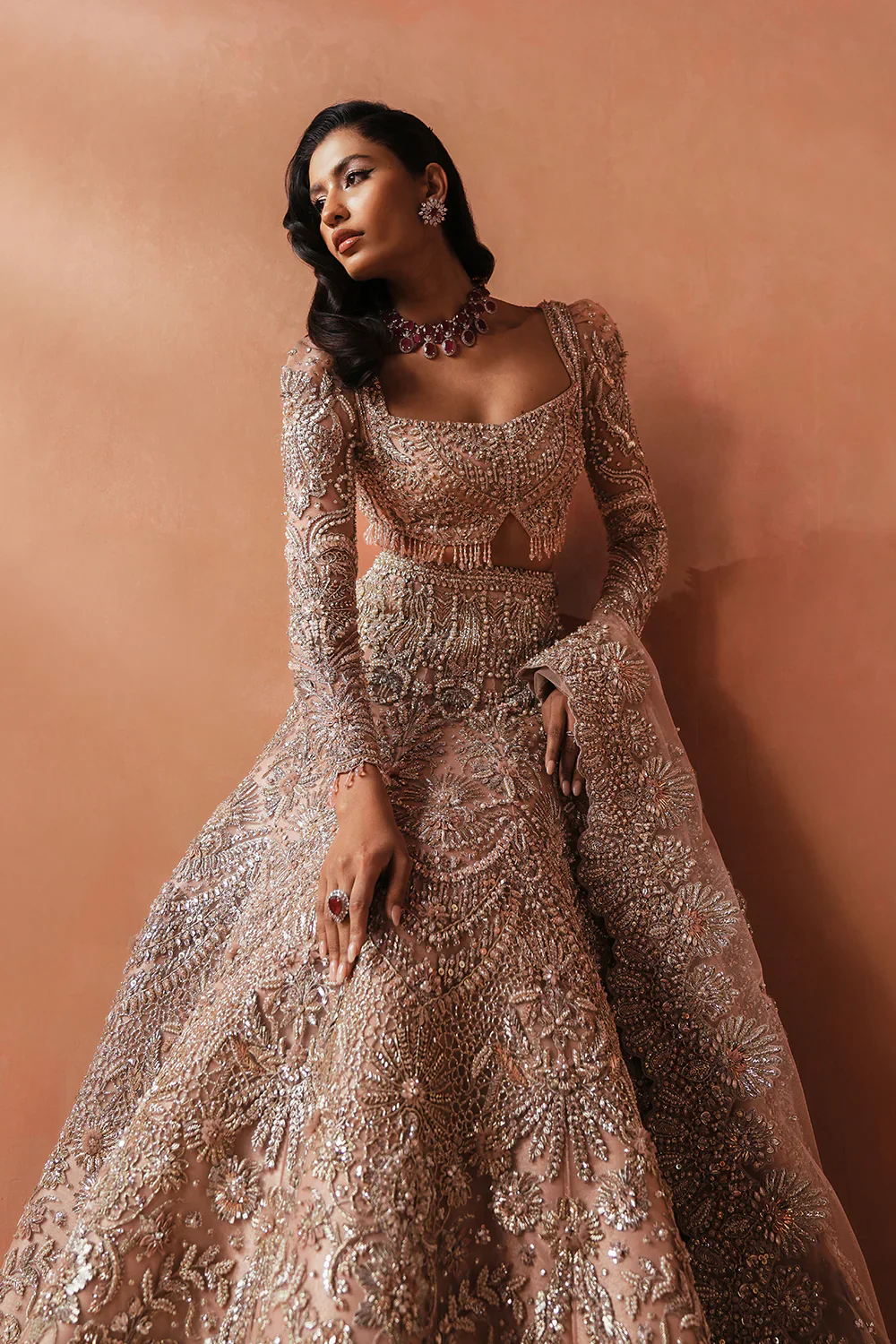 Soraya Catherine 01 Luxury Net Hand Emblishment Unstitched Collection - Image 5