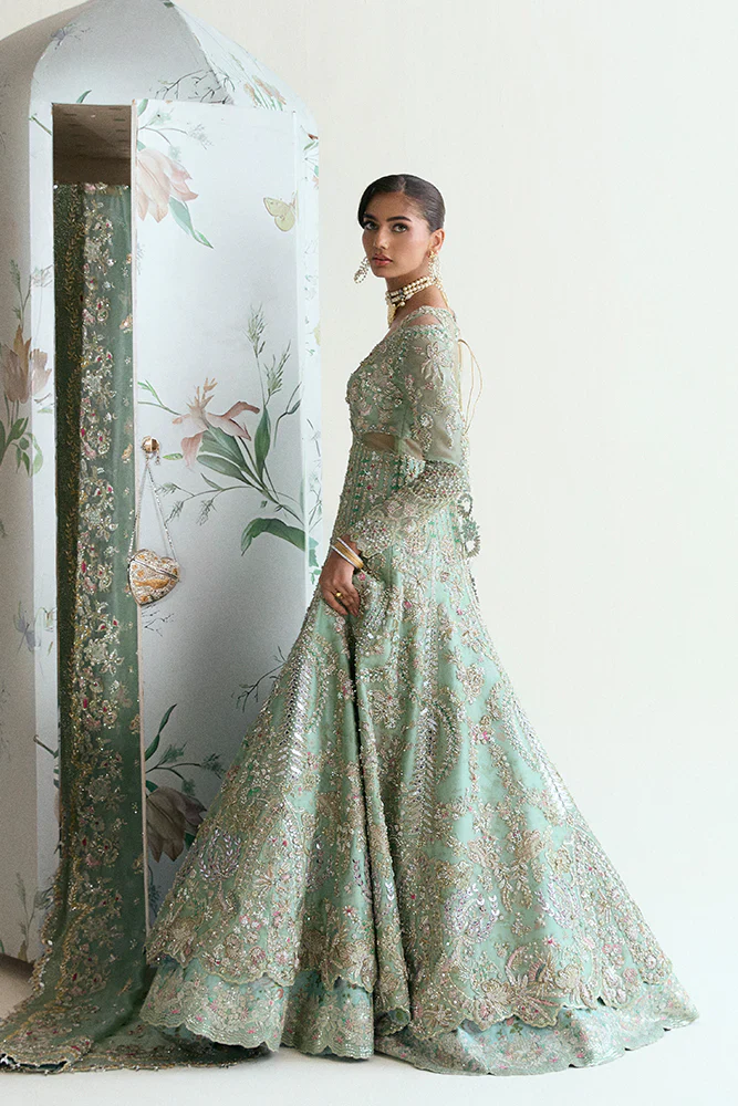 Suffuse Wedding Festive Organza Hand Emblishment Suit ASHAL - Image 5