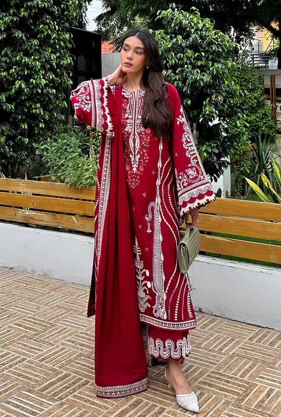 Zaib - Luxury Lawn Embroidered 3 Piece Unstitched - NEL-25629 - Image 2
