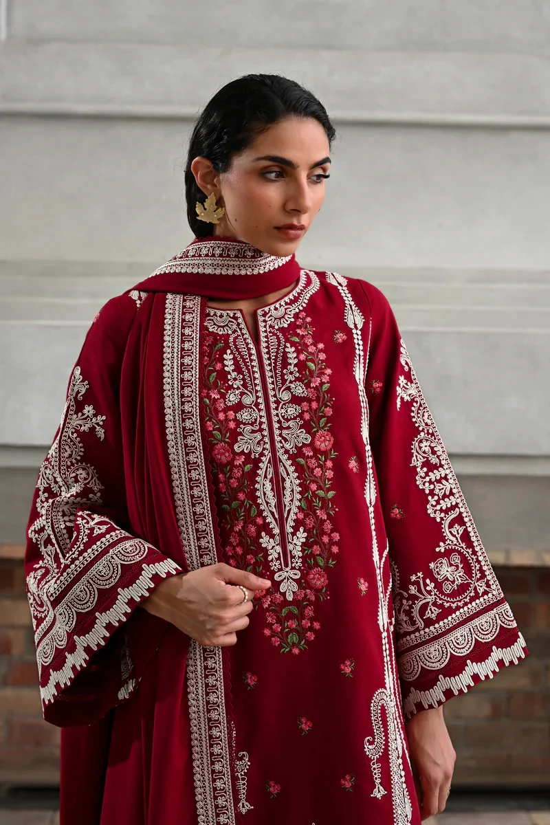 Zaib - Luxury Lawn Embroidered 3 Piece Unstitched - NEL-25629 - Image 6