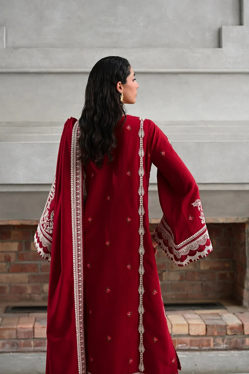 Zaib - Luxury Lawn Embroidered 3 Piece Unstitched - NEL-25629 - Image 7