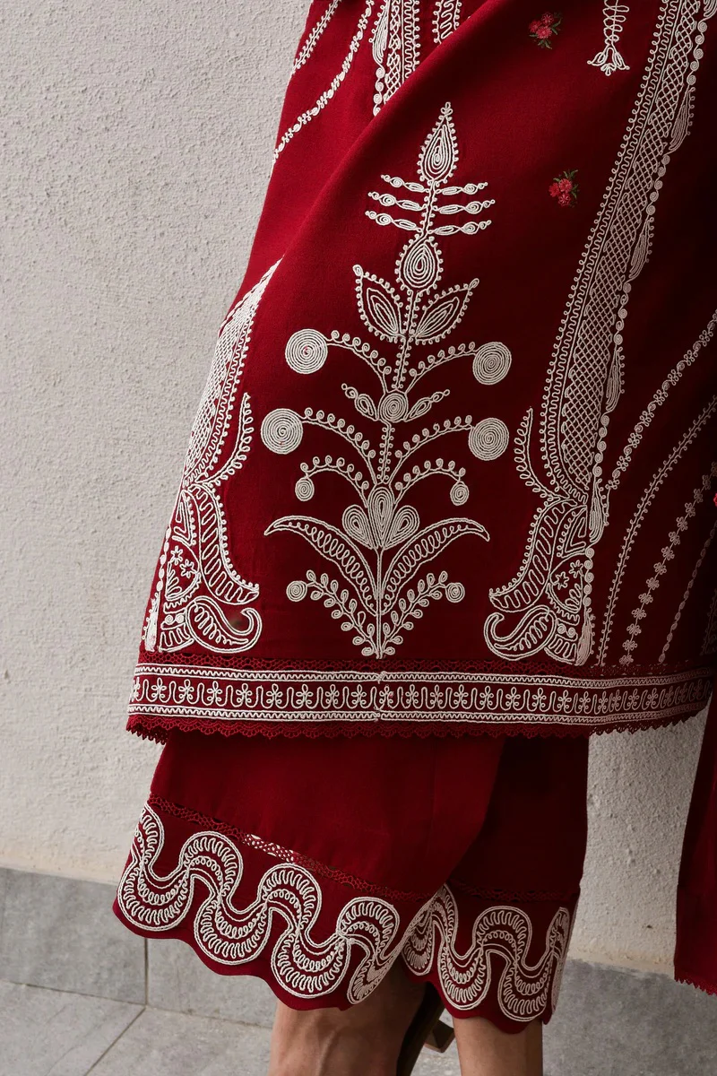 Zaib - Luxury Lawn Embroidered 3 Piece Unstitched - NEL-25629 - Image 9