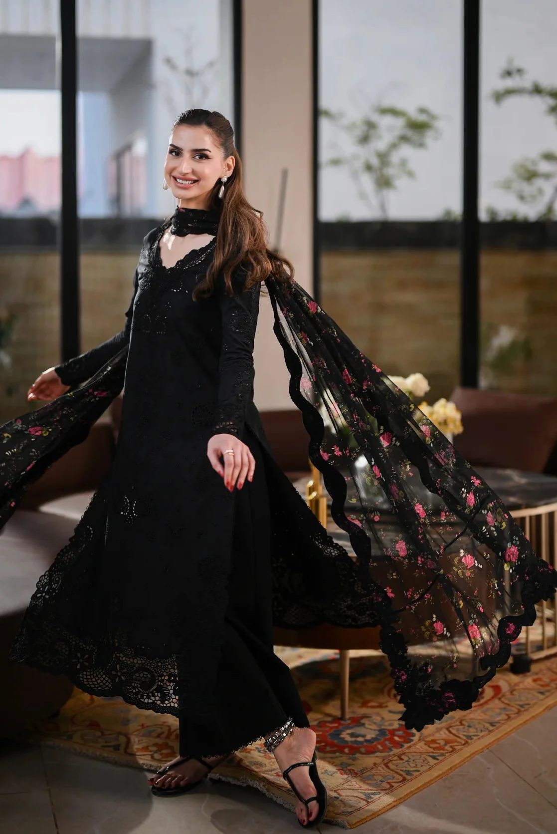 Zaib - Luxury Lawn Embroidered 3 Piece Unstitched - NEL-26602 - Image 2