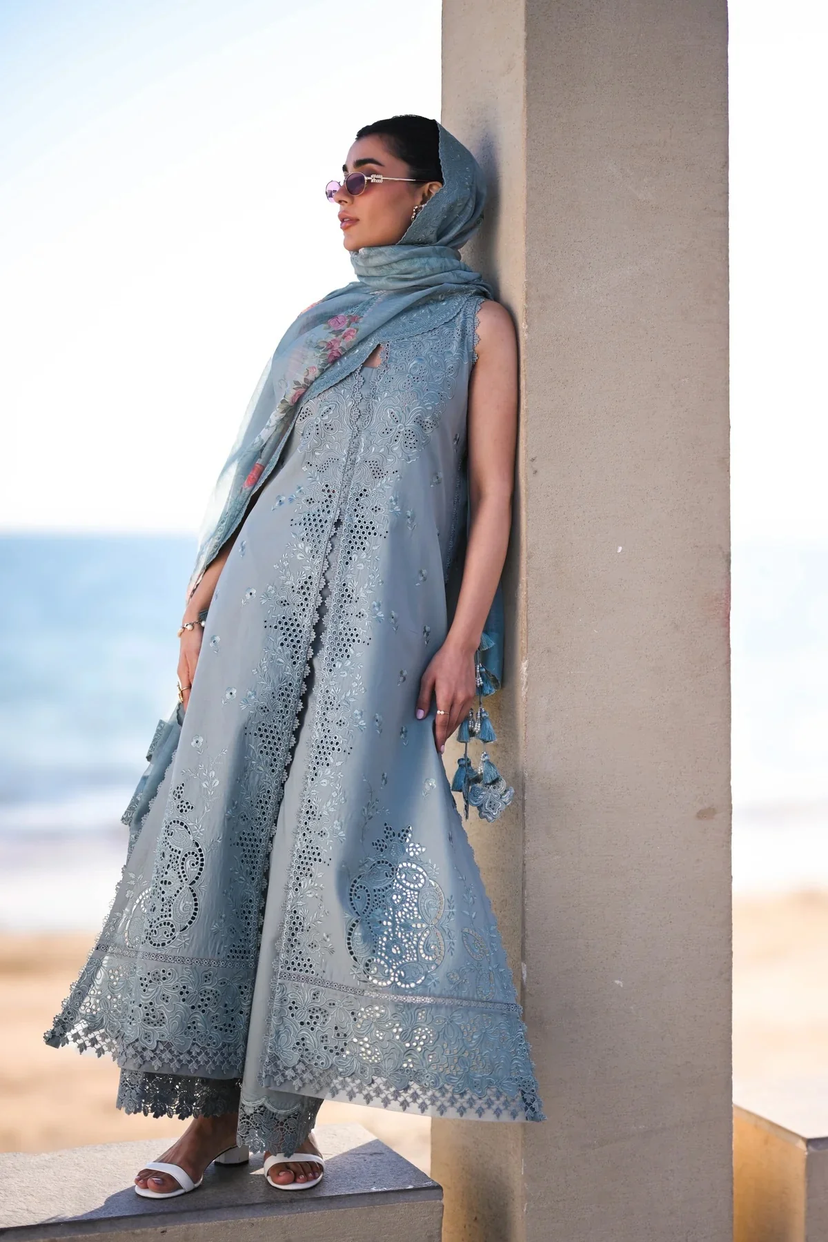 Zaib Sona 1 Ocean Mist Embroidered 3 Piece Lawn Unstitched