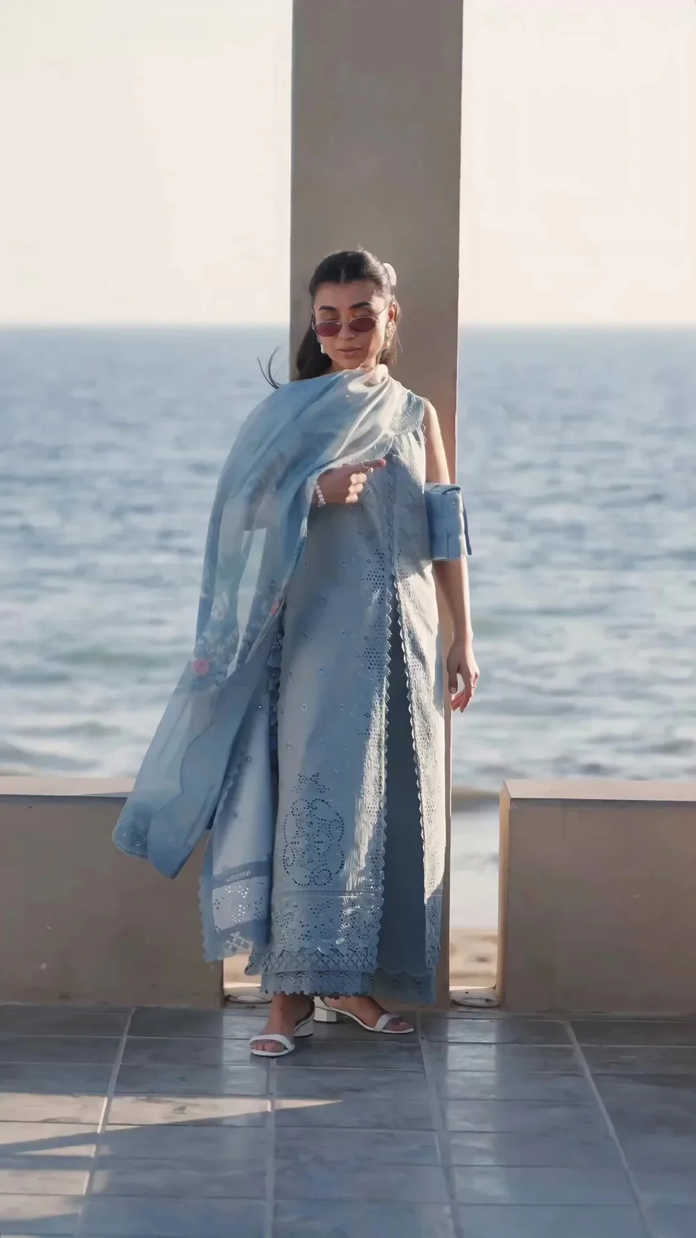 Zaib Sona 1 Ocean Mist Embroidered 3 Piece Lawn Unstitched - Image 2