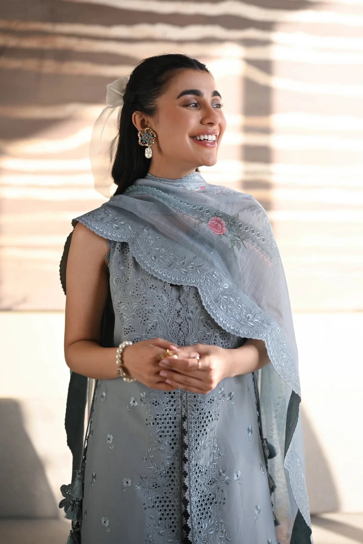 Zaib Sona 1 Ocean Mist Embroidered 3 Piece Lawn Unstitched - Image 5
