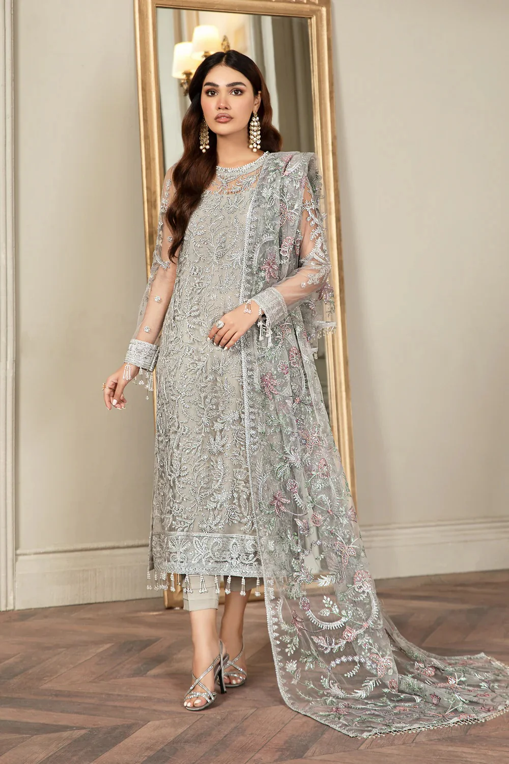 Zarif Grace - Luxury Net Embroidered 3 Piece Unstitched - Image 4