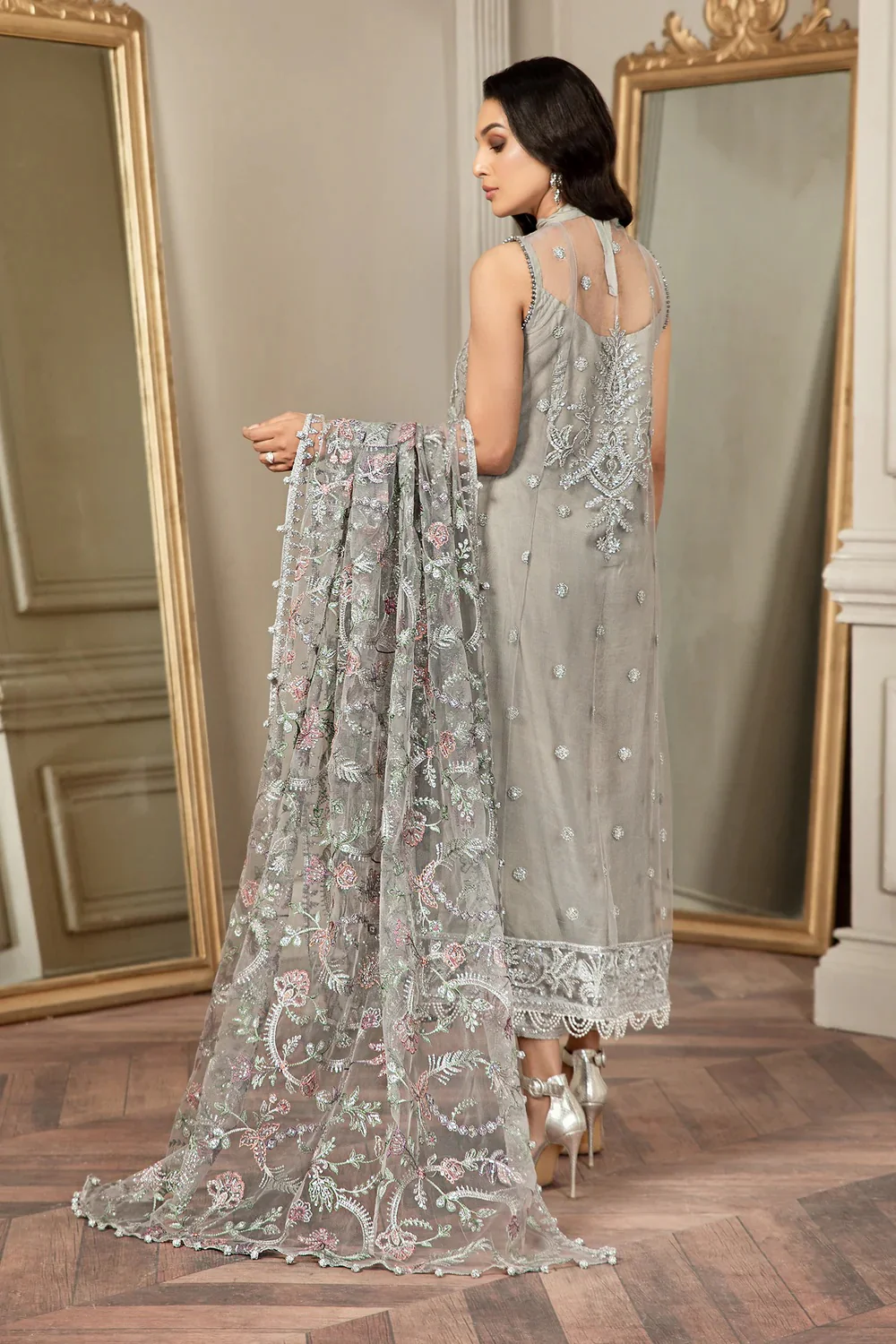 Zarif Grace - Luxury Net Embroidered 3 Piece Unstitched - Image 5