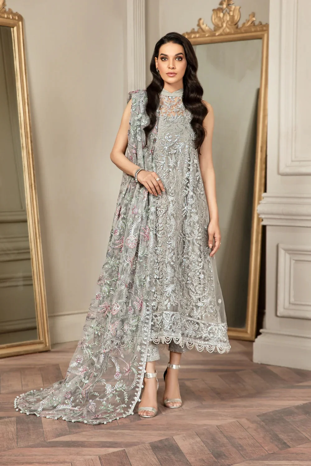 Zarif Grace - Luxury Net Embroidered 3 Piece Unstitched - Image 7