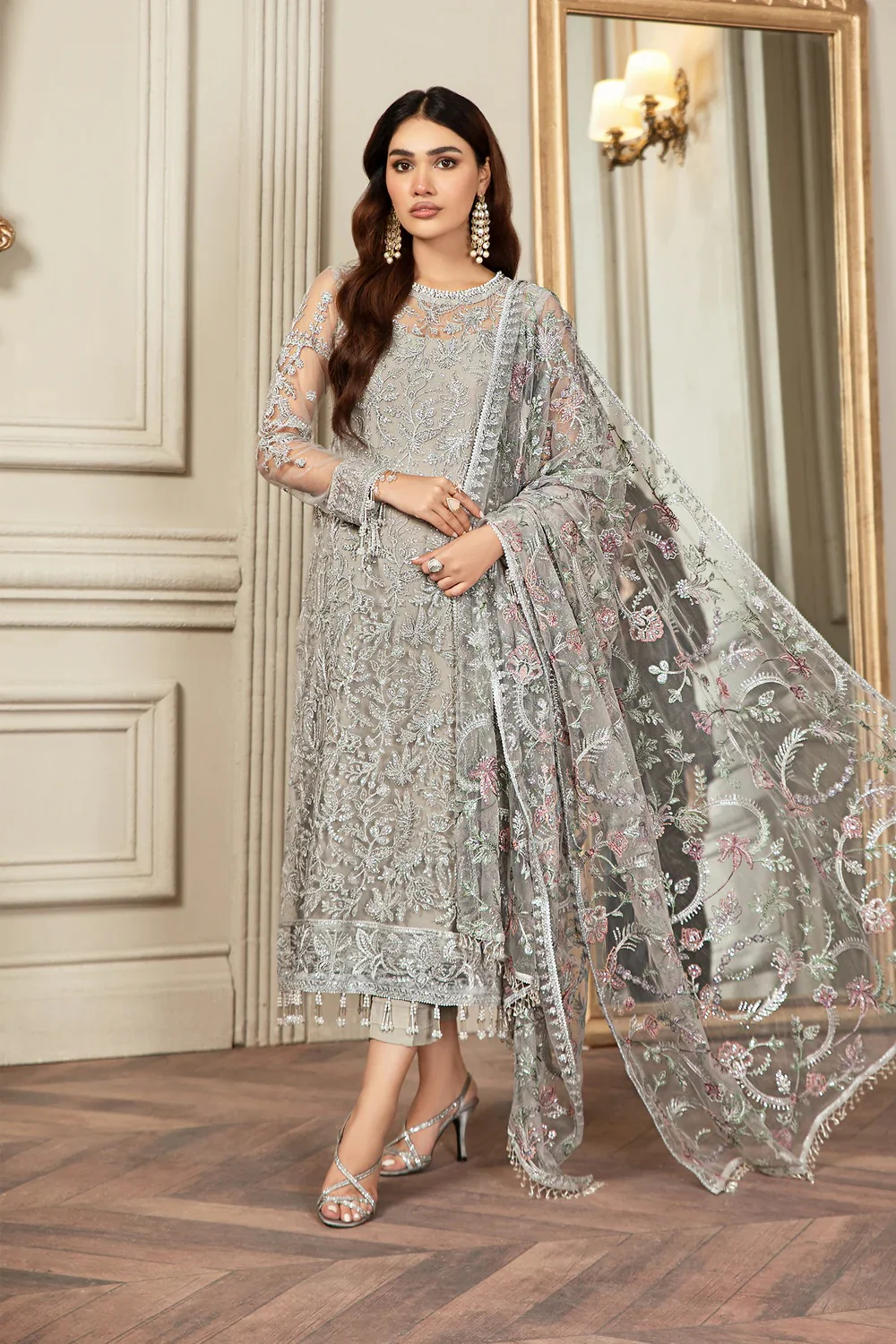 Zarif Grace - Luxury Net Embroidered 3 Piece Unstitched - Image 8