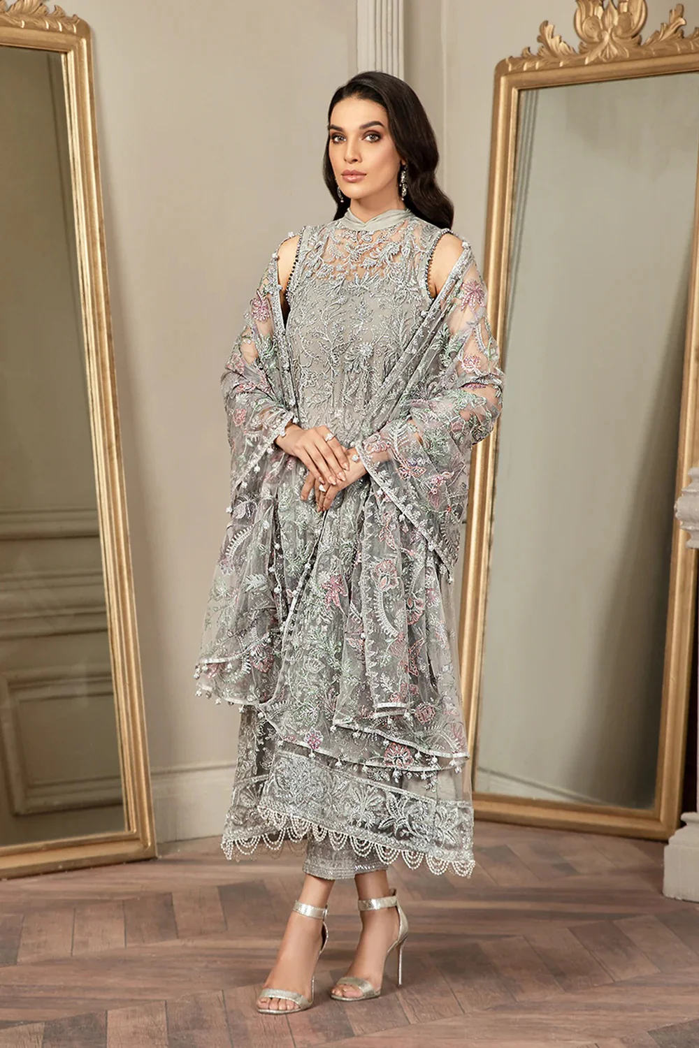 Zarif Grace - Luxury Net Embroidered 3 Piece Unstitched - Image 9