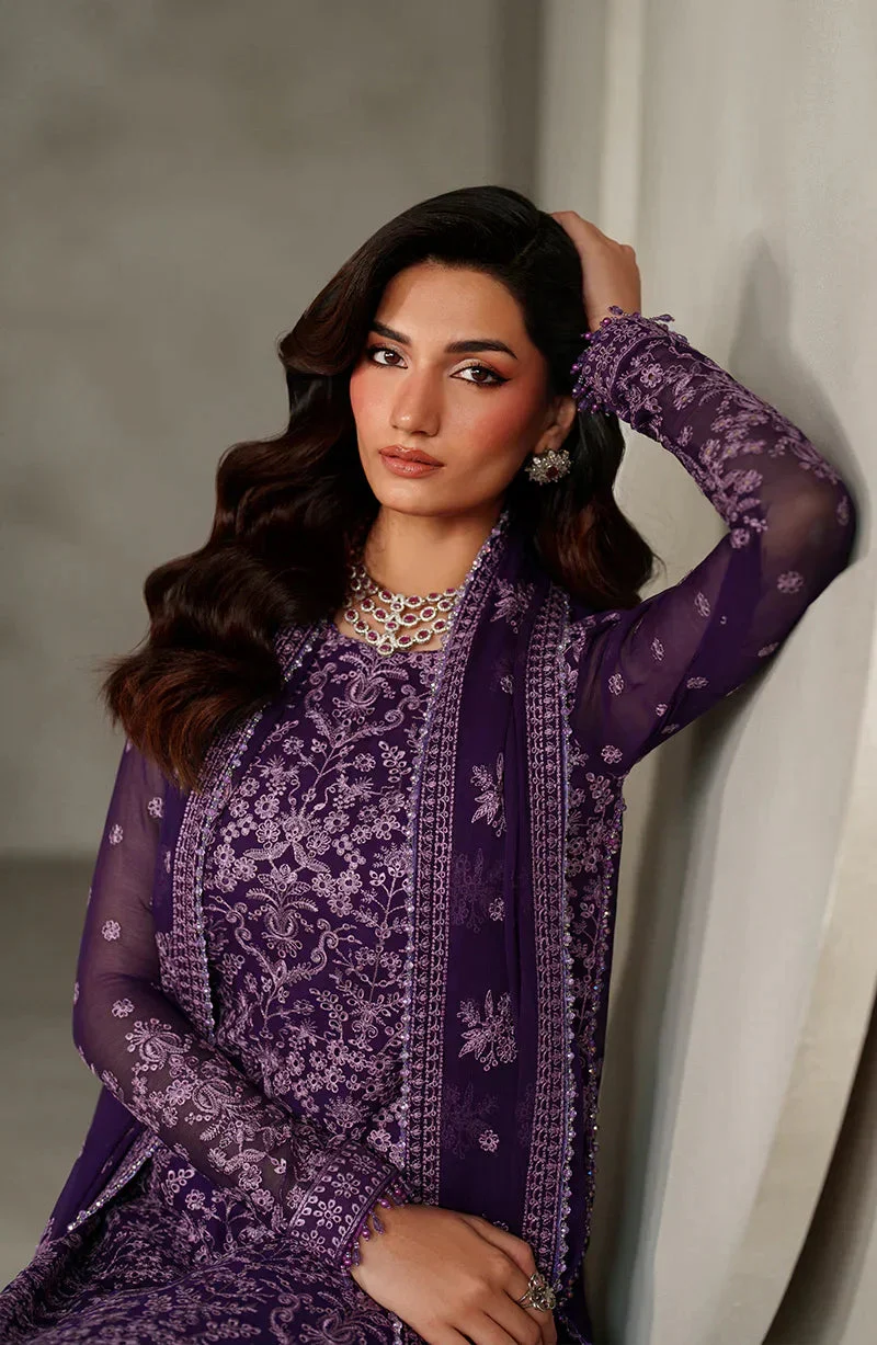 Zarif Muse Thread Embroidered Chiffon Unstitched 3Pc Suit ZE-MT-07 Sorella - Image 4