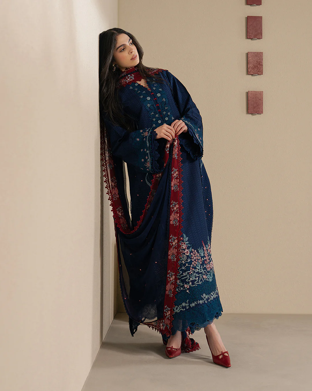 Ziva Luxury Lawn Embroidered Collection Unstitched Vela - Sorelle - Image 3