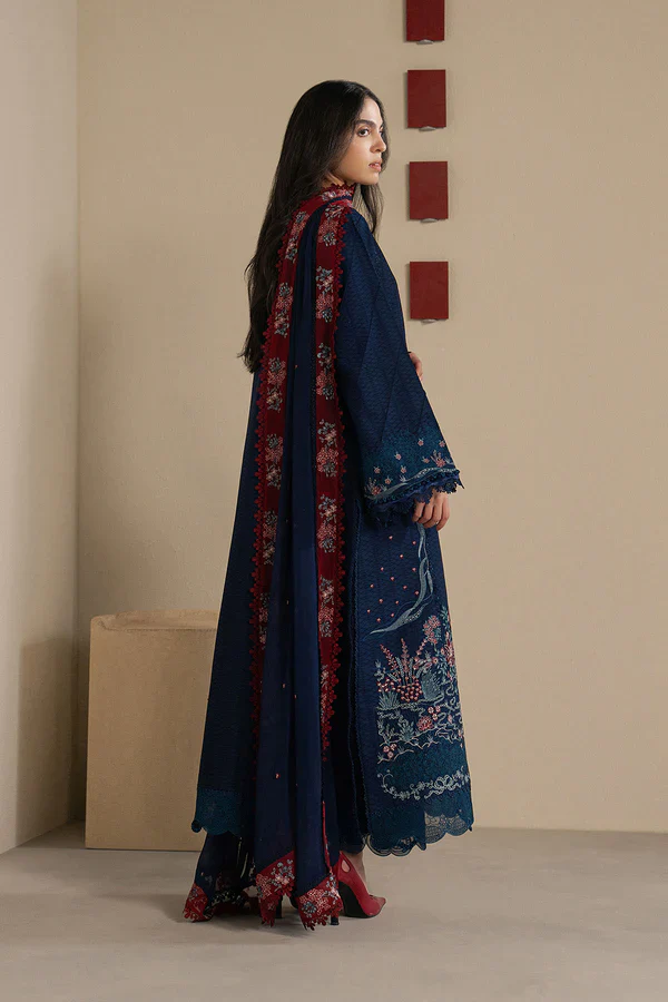Ziva Luxury Lawn Embroidered Collection Unstitched Vela - Sorelle - Image 4