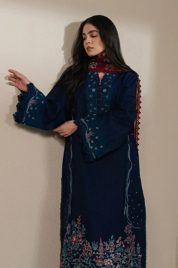 Ziva Luxury Lawn Embroidered Collection Unstitched Vela - Sorelle - Image 5
