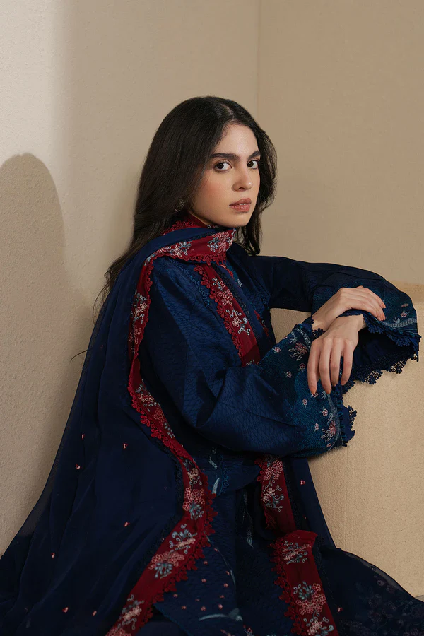 Ziva Luxury Lawn Embroidered Collection Unstitched Vela - Sorelle - Image 7